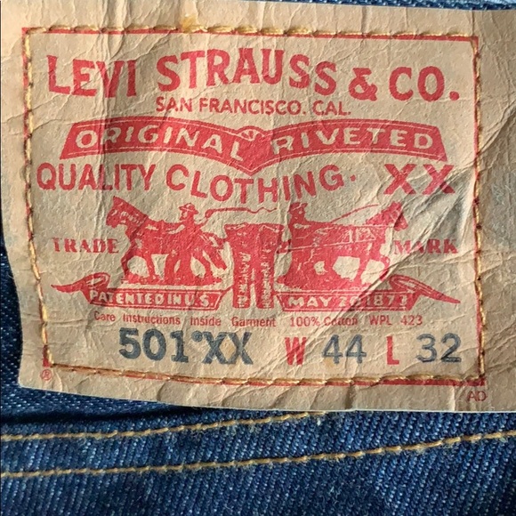 Slightly used B&T Levi 501 raw denim jeans 44w 32L - Picture 3 of 5